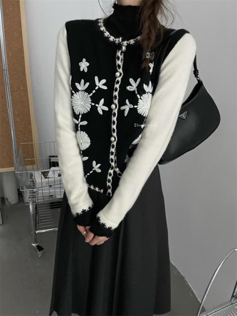 钩花毛衣，女装针织衫/毛衣，新袖