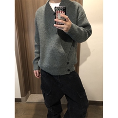 图老钱风慵懒针织衫外套复古百搭松弛感开衫道袍毛衣MF45P65，男装针织衫/毛衣，电商D256