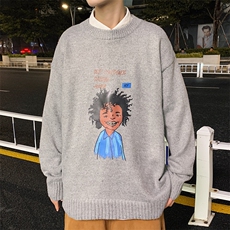 ！2023秋冬加厚男士圆领毛衣百搭潮流针织衫学生上衣M209P45，男装针织衫/毛衣，电商B220