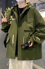 2026春秋款连帽夹克男潮牌大码工装A436-D1201-小码P65-大码P70，男装夹克，电商A436