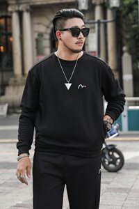 秋装新款圆领男卫衣潮流宽松字母印花打底衫加肥加大码5993图片
