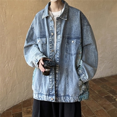 2025刺绣拼接牛仔夹克男外套男大码潮港风外套NZ77065P95控128，男装工装外套，星座227-7