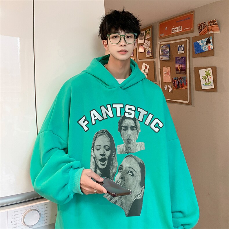 男装连帽卫衣 23春秋新款男生人物头像印花外套XZ514-2-W6628-P48图片