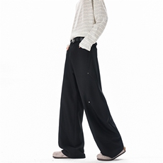 26新款高级感美式男女宽松西裤老钱风休闲裤子504-K267-特P42控88，男装西裤，星座504