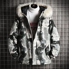 MC49055-P135日系潮衣男大码派克服男工装服外套袄网格，男装棉衣，电商A040A