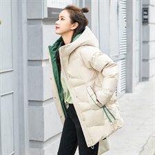 连帽2020年冬季纯色气质简约百搭优雅拉链门襟棉衣，女装棉衣/棉服，贵人树