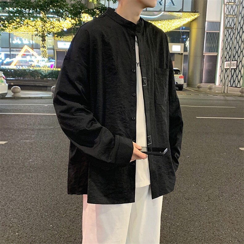 高街潮流衬衫潮牌宽松休闲上衣A161-6787-P46,男装衬衫,电商A161