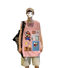 ！港风夏季无袖背心男汗衫男纯棉坎肩短袖T恤男B26-P20，男装背心/马甲，电商B367