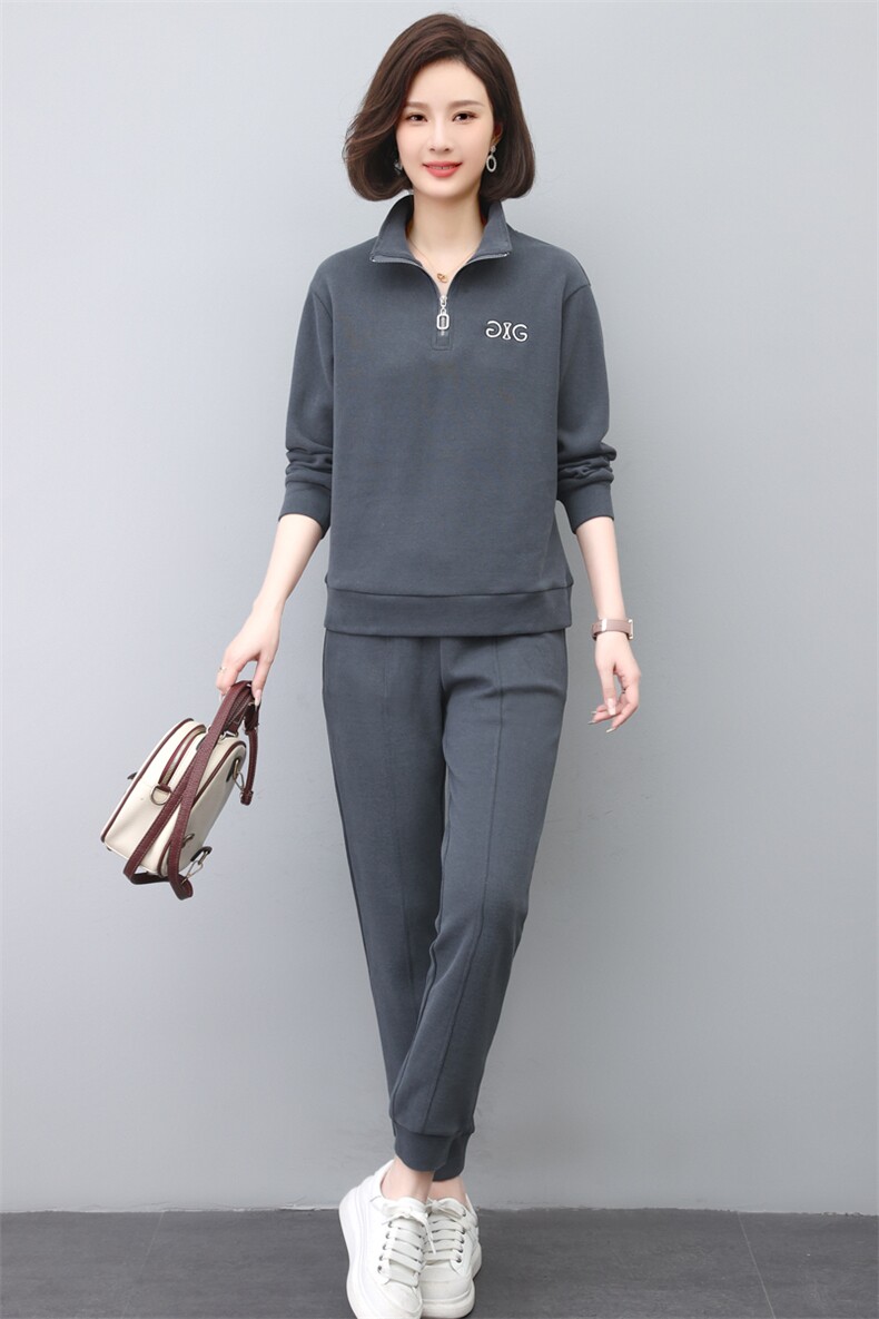 时尚运动套装女2023年春装新款卫衣卫裤两件套洋气百搭休闲潮,女装套装/套裙,涵誉