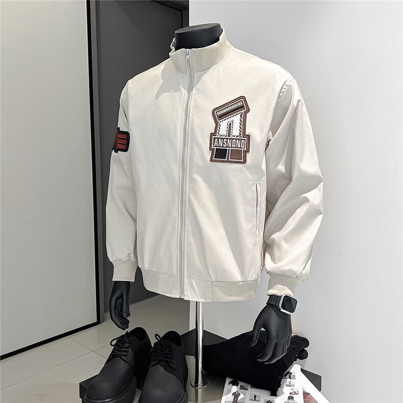 W610-P68秋季新款美式贴标刺绣棒球服夹克时尚痞帅飞行服外套,男装夹克,星座911-1