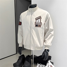 W610-P68秋季新款美式贴标刺绣棒球服夹克时尚痞帅飞行服外套，男装夹克，星座911-1