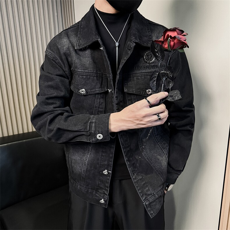 美式复古做旧男士工装牛仔夹克      A368-NJ8628-P108图片
