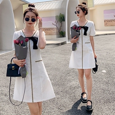 现货-蝴蝶结小香风连衣裙女夏2023新款时尚气质轻奢小个子裙子，女装连衣裙，霓裳依族