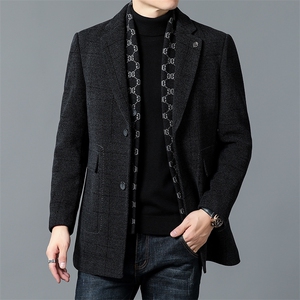 DZ93366钱塘2020-3时尚休闲简约百搭中年男士冬季厚款西服P335图片