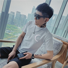 夏季荧光短袖t恤男潮牌上衣服社会小伙夜光体恤衫C301B-DT33，男装T恤，电商C301B