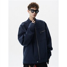 26春装高品质老钱风立领夹克外套男女美式潮牌拉链工装风宽松上衣，男装夹克，电商A486