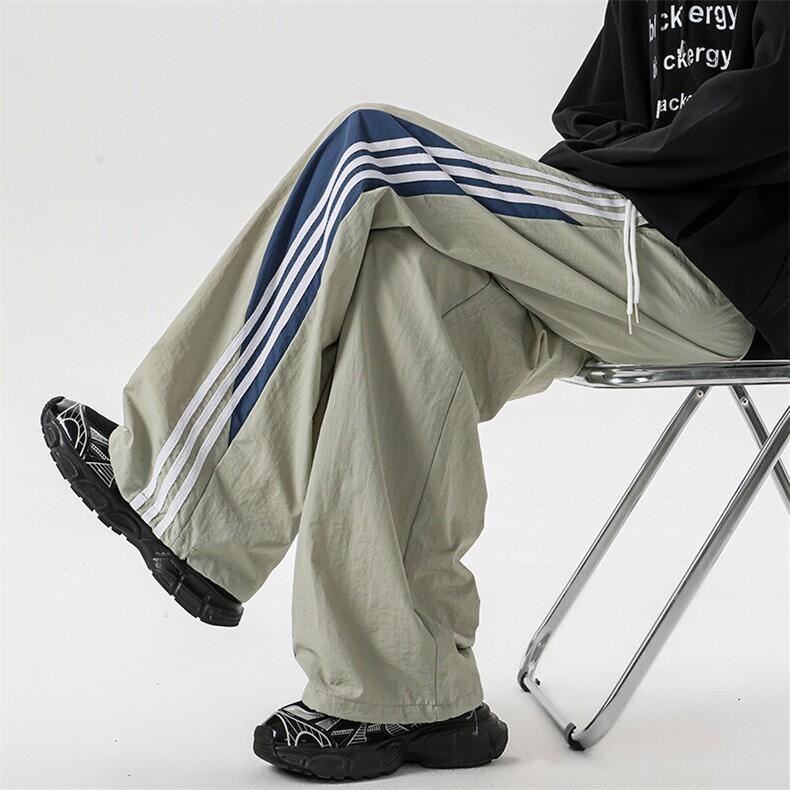 8XL-M 加绒加厚条纹工装裤束脚休闲阔腿美式运动裤男K9116P58控78图片