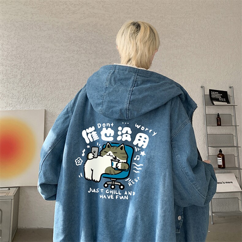 控价158牛仔棉衣男大码加绒羊羔绒牛仔棉服男棉袄NM53403-P140,男装棉衣,电商A040