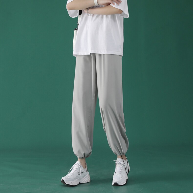 冰氧吧宽松显高休闲裤冰丝垂感顺滑显瘦女长裤2023-特批20,女装休闲裤,星座718-1