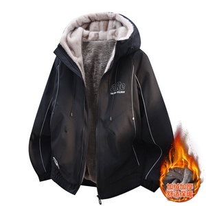 网红座山雕加绒加厚棉衣外套新款情侣连帽夹克 A436-2539-P95图片