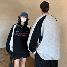 情侣装秋装潮街头宽松撞色机车服元素情侣卫衣外套H802P58，男装工装外套，电商A341