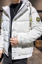 现货仓库桥园路连帽潮牌时尚韩版宽松鲨鱼皮羽绒服短款外套，男装羽绒服，星座301D-5(原星座1415）