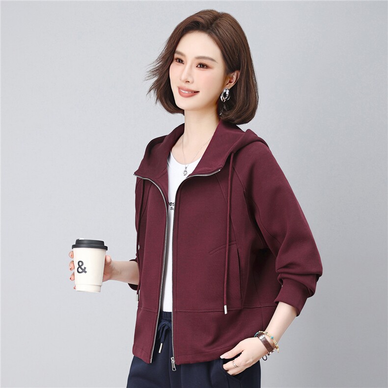 长期有货运动开衫卫衣女2026秋季新款时尚连帽上衣休闲长袖短外套，女装卫衣/绒衫，璐依舞