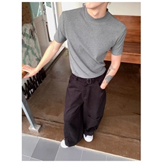 网图老钱风boxy正肩版短袖针织衫T恤W2000/特P45，男装T恤，电商B350