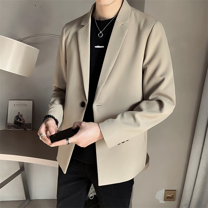 店主风~2025秋季抖音纯色西装外套~M到5XLK055/P90,男装西服套装,电商B331