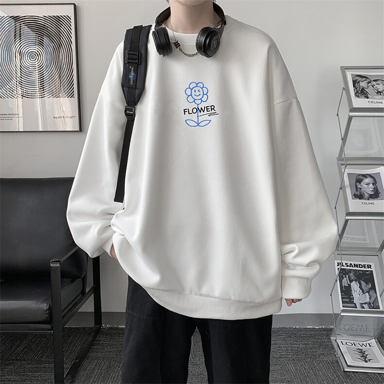 华夫格卫衣圆领卫衣男大码长袖t恤男外套HW76274-P30图片