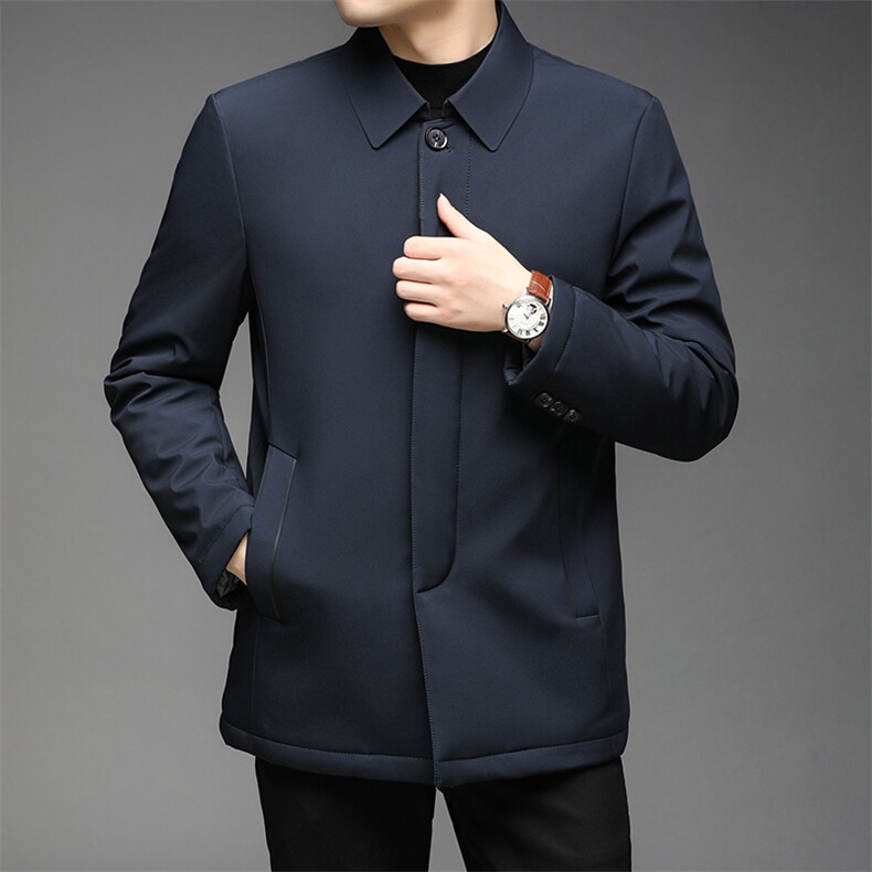 秋冬新款棉服男翻领中年男商务厚棉服休闲冬外套HPN9815-1-P200图片