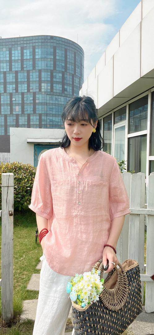 纯苎连衣裙小衫裤子裙子衬衣 时尚风 风淑女风休闲风，女装连衣裙，川哲