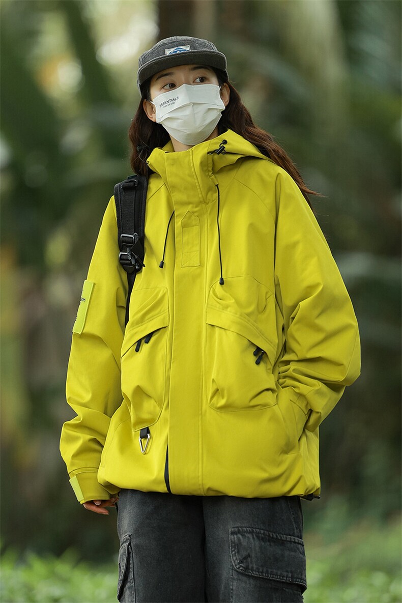 户外工装风口袋冲锋衣外套风衣男女连帽百搭休闲夹克2353-P70,男装夹克,星座1403A