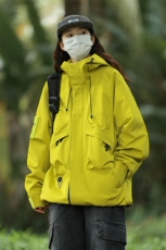 户外工装风口袋冲锋衣外套风衣男女连帽百搭休闲夹克2353-P70，男装夹克，星座1403A