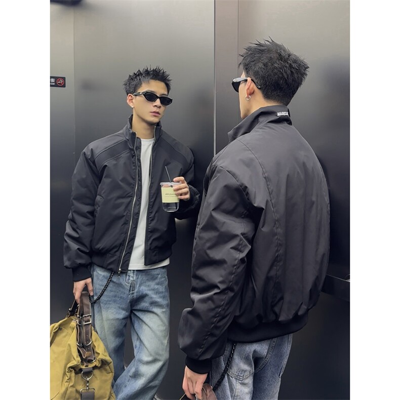 美式斜切解构面包服外套男冬保暖棉衣立领夹克棉服」,男装夹克,四季星座505