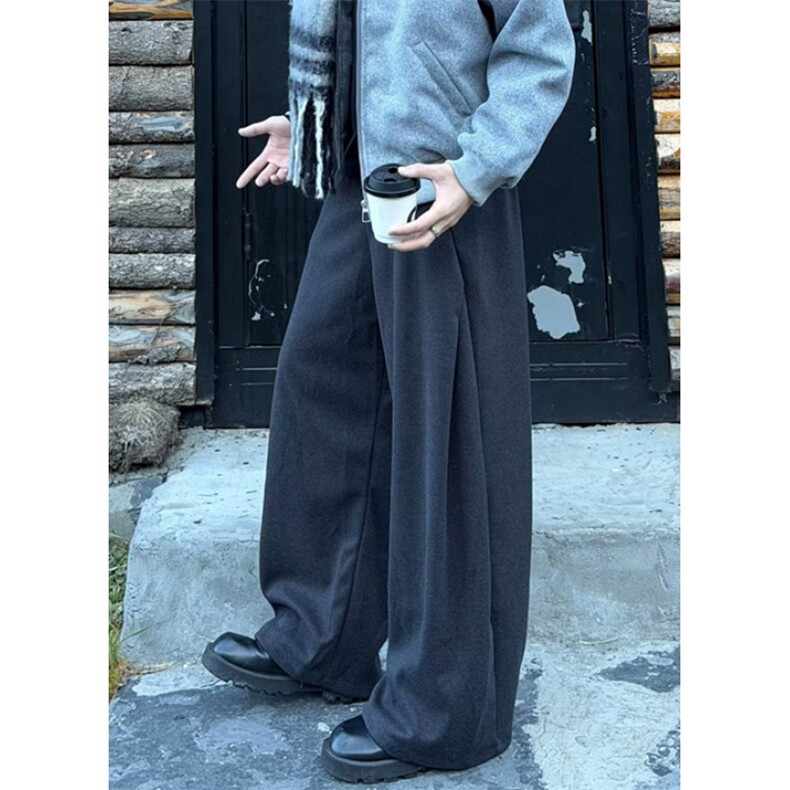 毛呢裤子男春秋流行穿搭西装裤宽松阔腿垂感休闲裤XH905，男装西服套装，星座1116A（原606A-3）