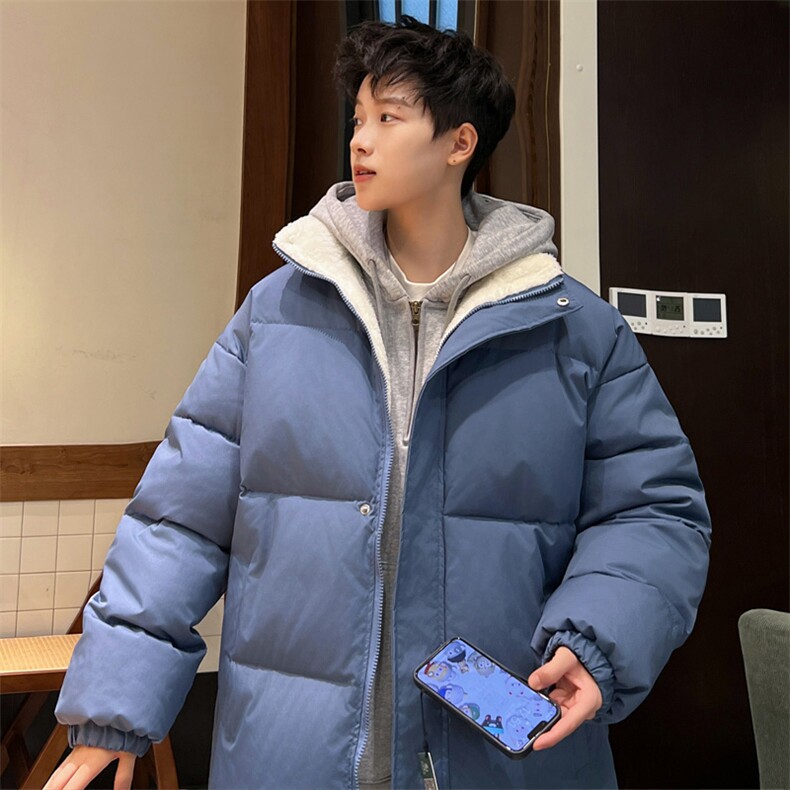 ！2023冬季男士羊羔毛加厚保暖棉衣立领纯色棉服MY100特P65,男装棉衣,电商B220