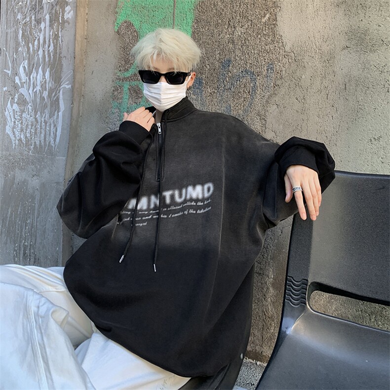 大货已出小众设计美式高街半拉链吊染刷毛渐变卫衣WY31-P68控88,男装卫衣,星座914-4