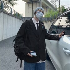 港风复古秋季韩版西装外套男女宽松休闲设计感痞帅小西服ZW04P68，男装西服，星座1116-2