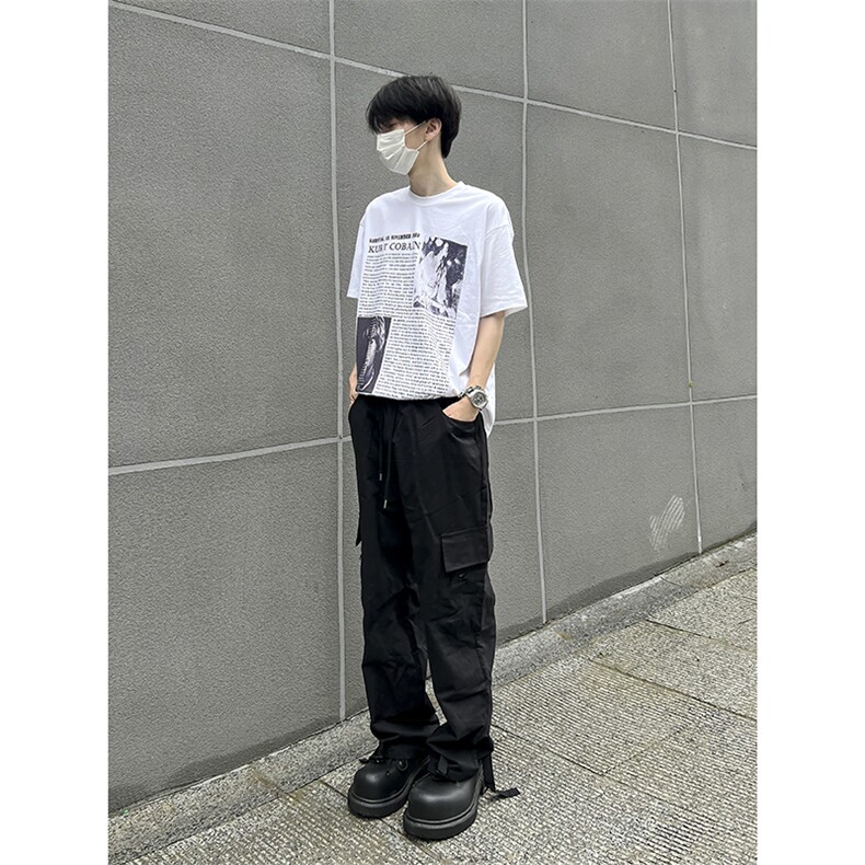 B221美式ins街头hiphop宽松休闲多口袋工装裤子LK23120-P65控88,男装休闲裤,电商B221