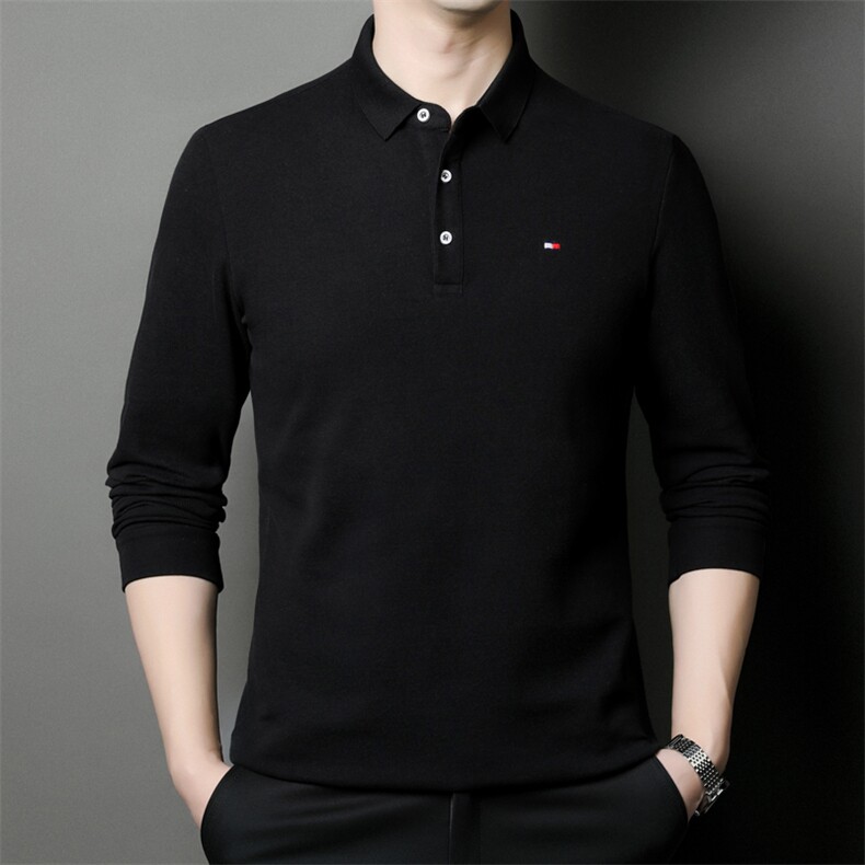 DDY1986钱塘2020-3春秋新款长袖翻领男士纯棉打底衫P60，男装Polo衫，钱塘207-3