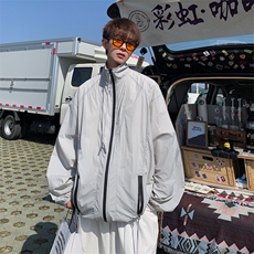 2024春夏薄款宽松透气连帽外套新款日系户外防晒衣现货W8159-P38，男装防晒衣，星座512-4