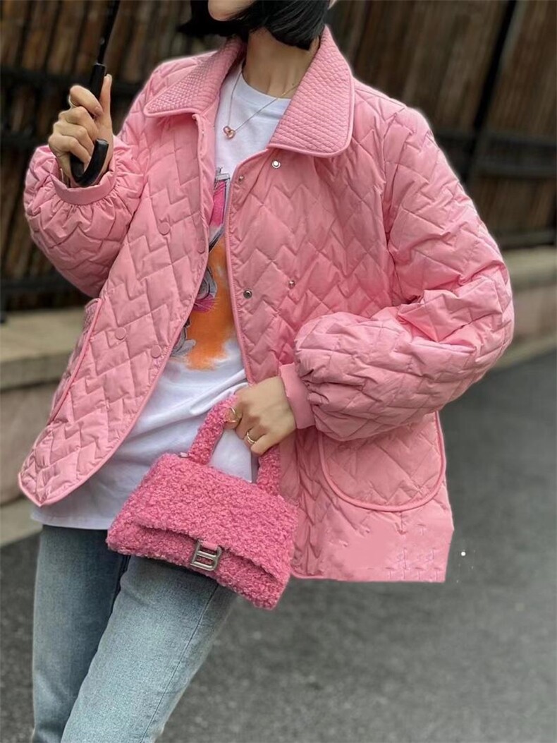 2022新款小香风翻领轻薄90%白鸭绒羽绒服,女装羽绒服,L·H·X