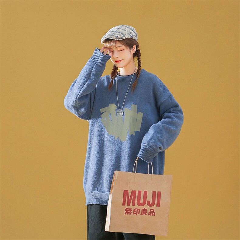 中性22秋冬新款时尚潮流设计感印花保暖圆领套头毛衣M1034P50控68,男装针织衫/毛衣,A247A