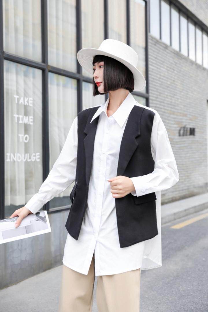 假两件拼西装衬衫，女装西装，林依芭莎