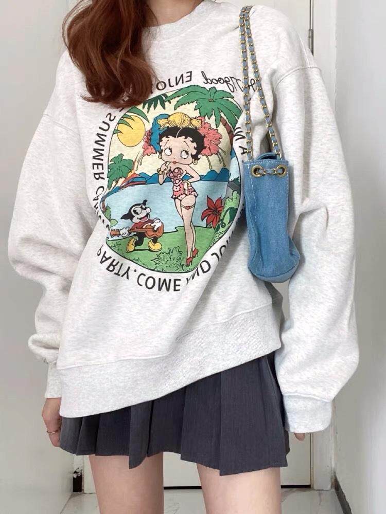 加绒加厚卫衣，女装卫衣/绒衫，影子