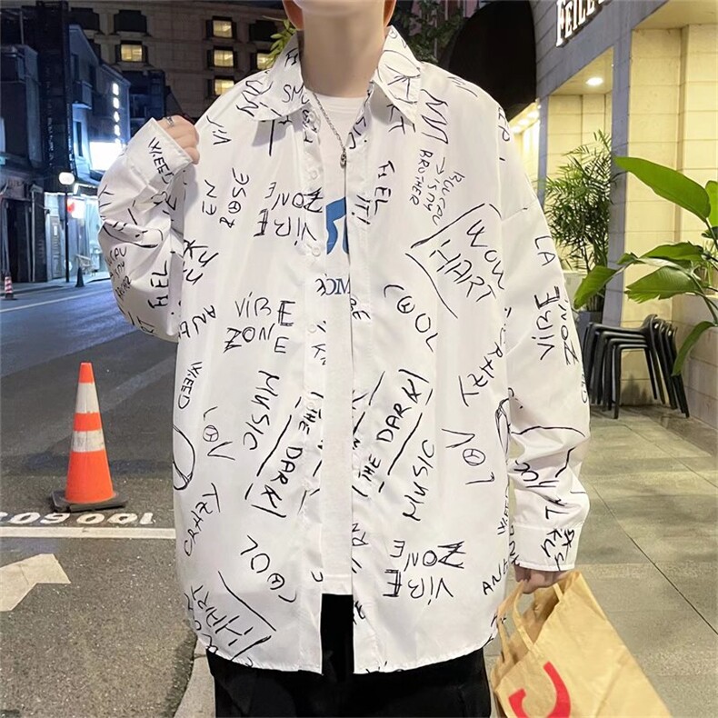 长袖衬衫男港风潮流C133P28,男装衬衫,星座1116-2