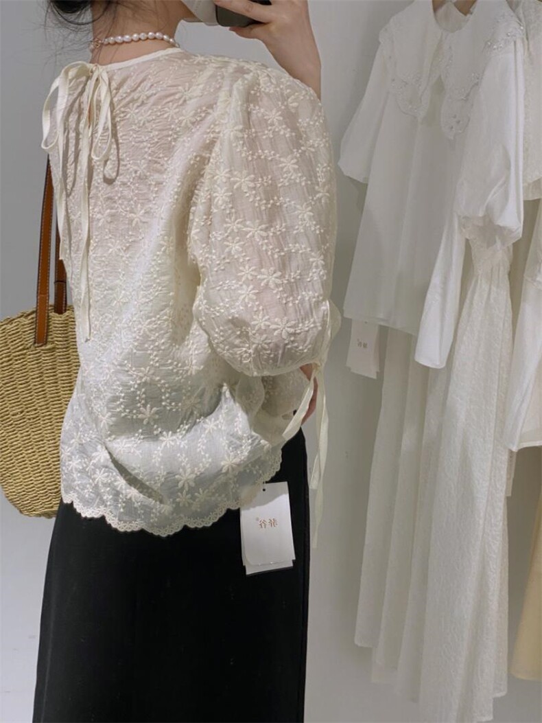 简约刺绣小衫，其它，驿谷