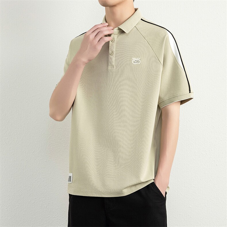无影墙夏季短袖男刺绣翻领POLO衫T恤宽松休闲半袖上衣YD28014-P43,男装Polo衫,星座310B-3