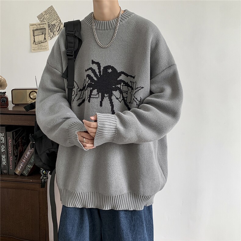 现货 现货 宽松圆领毛衣男秋冬百搭针织衫D329-QM810-P65控88图片